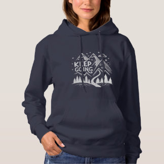 Keep Going Mountain Hoodie – Handgezeichnete Geome