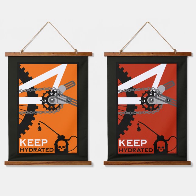 Keep Hydrated Bike Wandteppich Mit Holzrahmen (Doppelt)