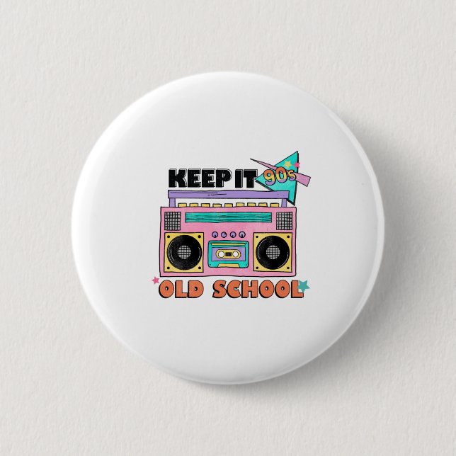 Keep It 90’s Old School Boombox Player Button (Vorderseite)