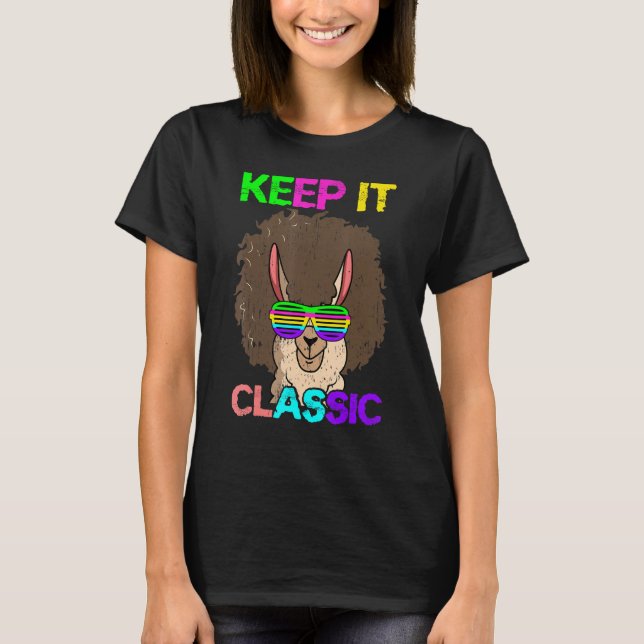 Keep It Classic  Alpaca 80's 90's Llama T-Shirt (Vorderseite)