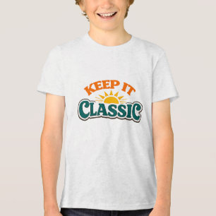 Keep It Classic Retro-Sonnenuntergang Vintage-Typo Tri-Blend Shirt