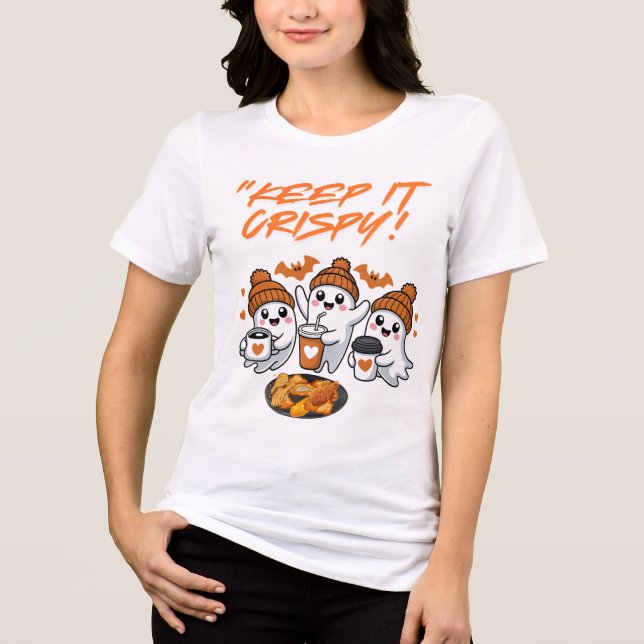 Keep It Crispy  Funny Halloween T-Shirt  Tri-Blend Shirt (Vorderseite)