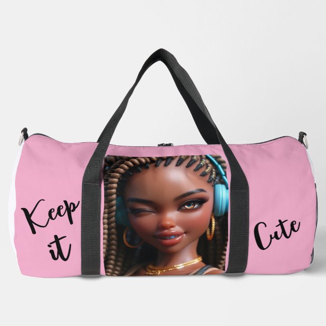 Keep It Cute geflochtenes Mädchen Duffle Bag (Vorderseite)