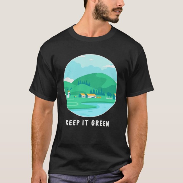 Keep It Green Eco friendly Earth Day T-Shirt (Vorderseite)