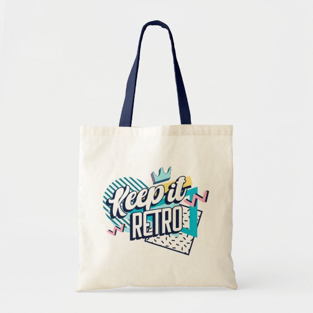Keep It Retro – Vintage 80er Style Retro Tragetasche (Vorne)