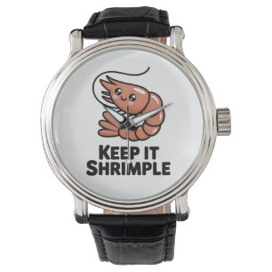 Keep It Shrimple Kawaii Garnele Armbanduhr