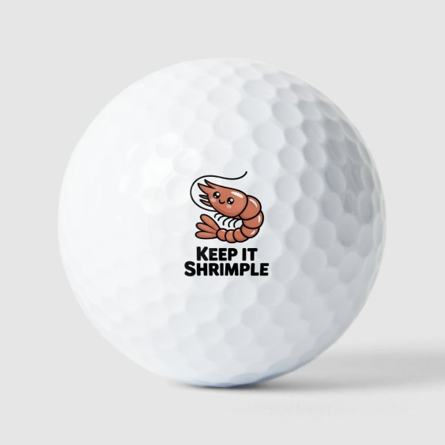 Keep It Shrimple Kawaii Garnele Golfball (Vorderseite)