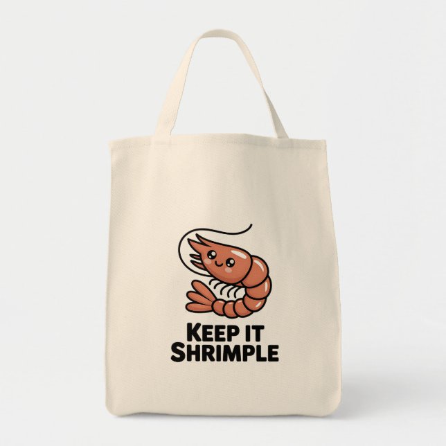 Keep It Shrimple Kawaii Shrimp Tragetasche (Vorne)