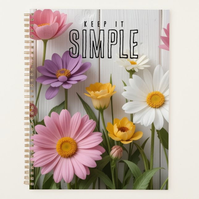 "Keep It Simple" Blumenmuster Planer (Vorderseite)