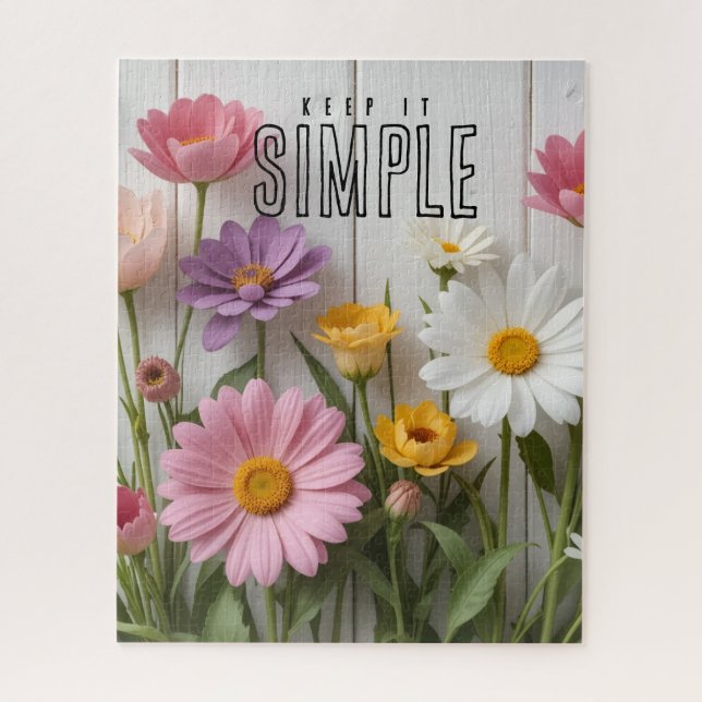 "Keep It Simple" Blumenmuster Puzzle (Vertikal)