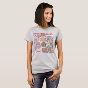 Keep It Simple Vintage Florale & Mandala Boho T-Shirt