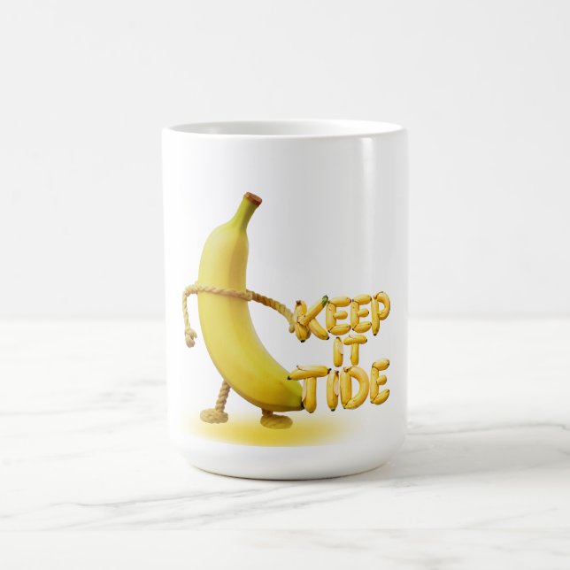 Keep It Tide – Lustige Banane-Typografie Minimalis Kaffeetasse (Mittel)