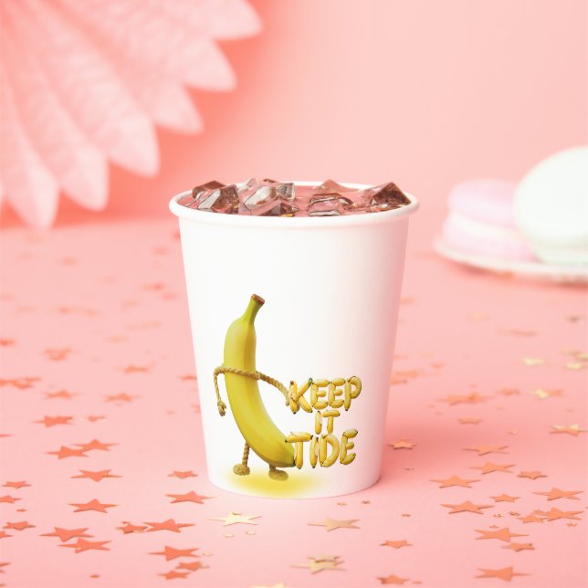 Keep It Tide – Lustige Banane-Typografie Minimalis Pappbecher (Insitu)