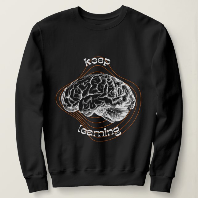 Keep Learning Inspirierender Hoodie (Design vorne)