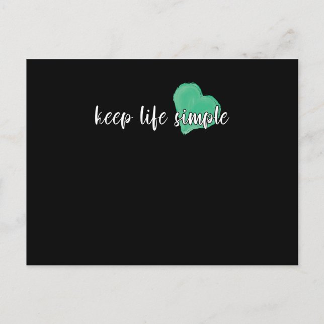 Keep Life Simple Saying Quote Wise Deep Postkarte (Vorderseite)