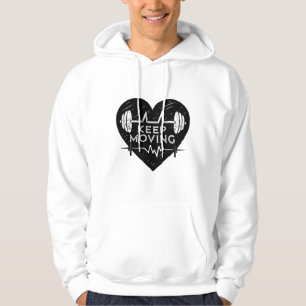 Keep Moving Black Heart Hoodie – Minimale Motivati