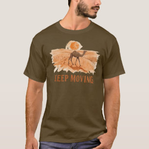 Keep Moving – Minimal Vintage Kamel Wüsten T-Shirt