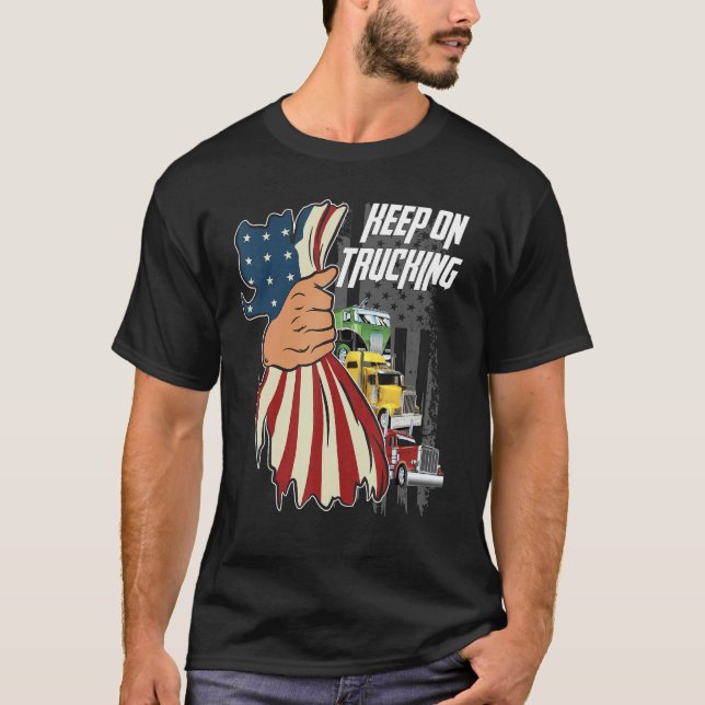 Keep On Trucking Flag Us T-Shirt (Vorderseite)