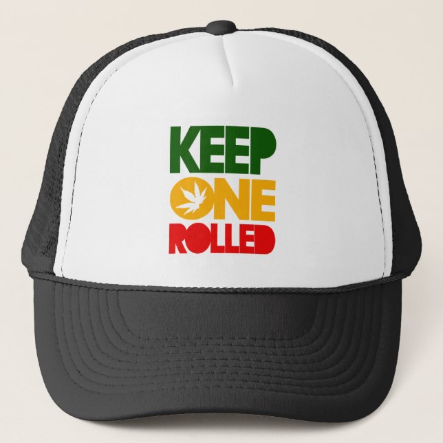 Keep one rolled - Herb Rasta Reggae - Trucker Cap Truckerkappe (Vorderseite)