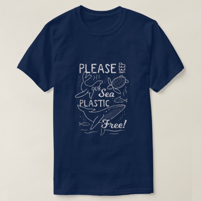 "Keep Our Sea Plastic-Free – Ocean Friends Edition T-Shirt (Design vorne)