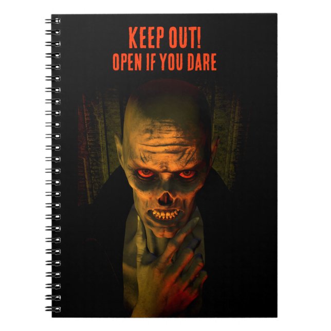 Keep Out! Open If You Dare. Zombie Notizblock (Vorderseite)