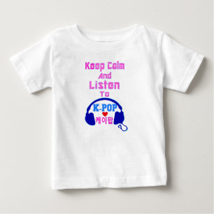 ♪♥Keep Ruhe u. hören zur KPop Kleinkind-Rüsche Baby T-shirt