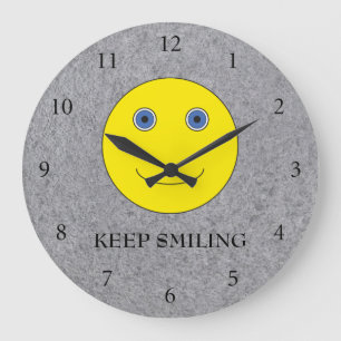 Keep Smiling Große Wanduhr