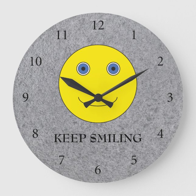 Keep Smiling Große Wanduhr (Vorderseite)