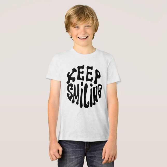 Keep Smiling! - Simple & Cheerful Happy Vibe Desig Tri-Blend Shirt (Vorderseite voll)