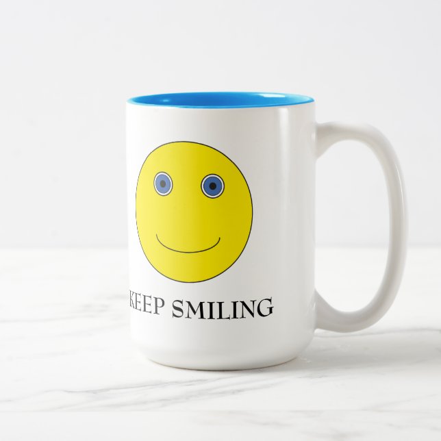 Keep Smiling Zweifarbige Tasse (Rechts)