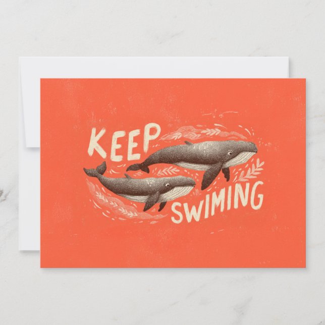 Keep Swimming Whales Karte (Vorderseite)