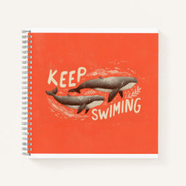 Keep Swimming Whales Notizbuch