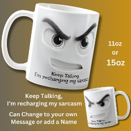 Keep Talking, Add Name Message Expressive Face  Kaffeetasse