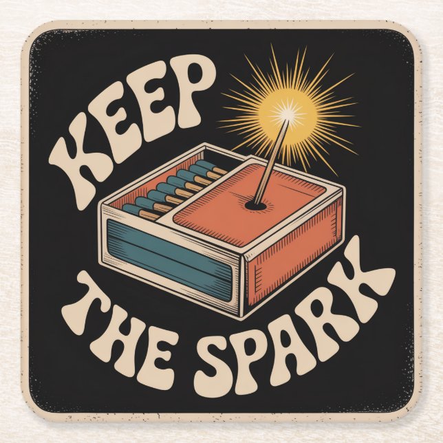 Keep The Spark Rechteckiger Pappuntersetzer (Vorderseite)