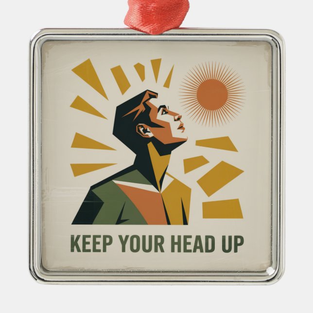 Keep Your Head Up Ornament Aus Metall (Vorne)