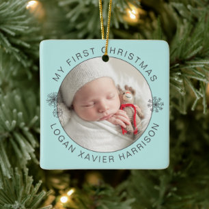 Keepake Baby's erstes Weihnachtsfest-Foto Keramikornament