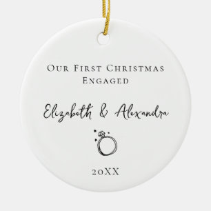 Keepake Couple Names Jahr Erstes Weihnachtsfest Ve Keramik Ornament