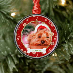 Keepake Hund Foto Weihnachtsfeiertag Personalisier Ornament Aus Metall