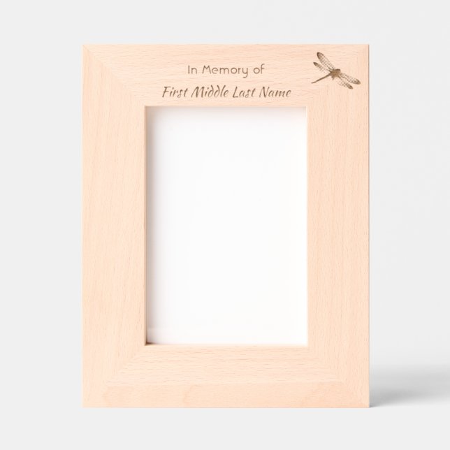 Keepake Memorial Dragonfly Lotus Blume Geätzte Rahmen (Vorderseite)