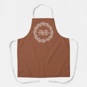 Keepake Newlyly Couple Orange Wreath Monogram Schürze