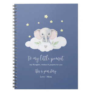 Keepake Pregnancy Journal Blue Modern Elephant Notizblock
