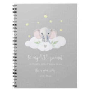 Keepake Pregnancy Journal Gray Modern Elephant Notizblock
