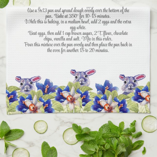 Keepake Recift Geschenk Wasserfarbe Osterhase Geschirrtuch (Gefaltet)