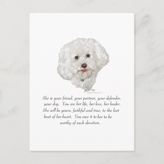 Keepake, weiblicher Hund Postkarte (Vorderseite)