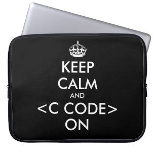 KeepCalm und c-Code auf Laptop-Hülle   Geek Spaß Laptopschutzhülle