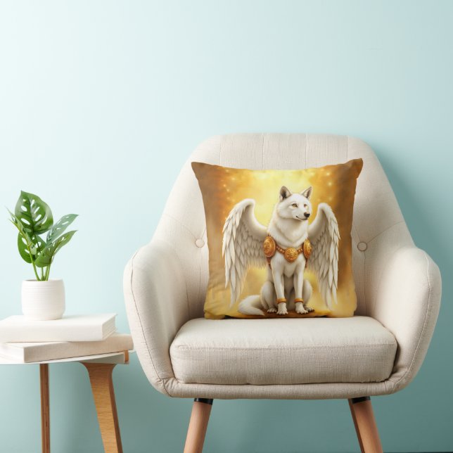 Keeper of the Dawn – The White Winged Wolf.  Kissen (Stuhl )