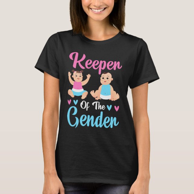 Keeper of the Gender Baby Party Gender Reveal Anno T-Shirt (Vorderseite)