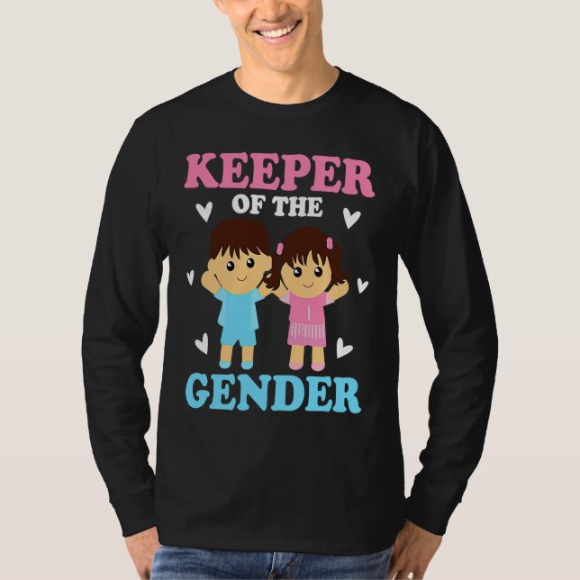 Keeper of the Gender Baby Party Gender Reveal Anno T-Shirt (Vorderseite)