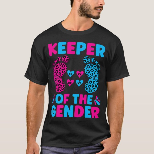 Keeper of the Gender Baby Shower Gender Reveal Par T-Shirt (Vorderseite)