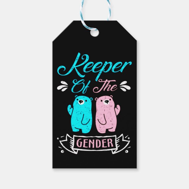 Keeper of the Gender Pink and Blue Teddy Bear Geschenkanhänger (Vorderseite)